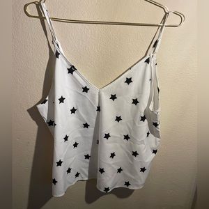 Shein Strap Girls Top white with stars-Forth of July Summer too-XL